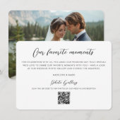 QR Code Foto Gallery Moderne Skripthochzeit Dankeskarte (Vorne/Hinten)