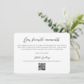 QR Code Foto Gallery Moderne Skripthochzeit Dankeskarte (Stehend Vorderseite)