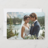 QR Code Foto Gallery Moderne Skripthochzeit Dankeskarte (Rückseite)