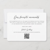 QR Code Foto Gallery Moderne Skripthochzeit Dankeskarte (Vorderseite)