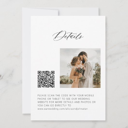 QR-Code Foto Hochzeit Save The Date (Rückseite)