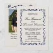 QR-Code Foto-Hochzeitseinladung | Elegant Boho Einladung (Vorne/Hinten)