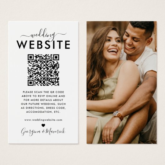 QR Code Foto Hochzeitskarte der Website (Vorne & Hinten)