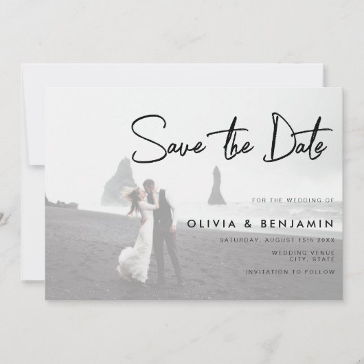 QR-Code-Foto Hochzeitssache Sichern des Datums Save The Date (Vorderseite)