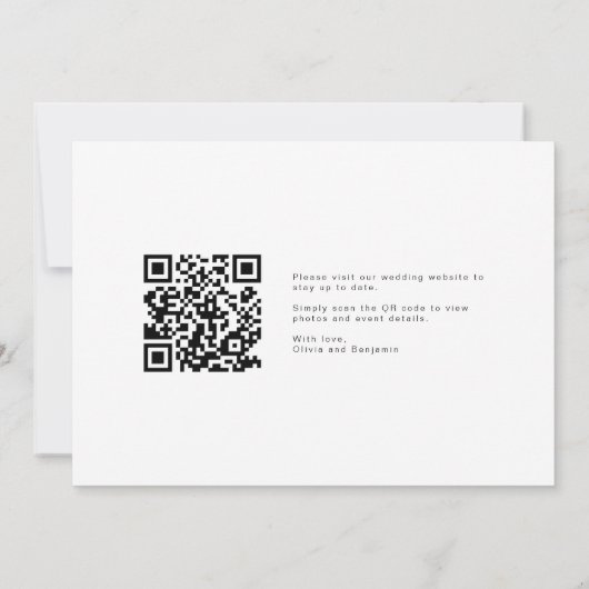 QR-Code-Foto Hochzeitssache Sichern des Datums Save The Date (Rückseite)