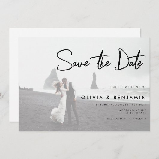 QR-Code-Foto Hochzeitssache Sichern des Datums Save The Date (Vorne/Hinten)