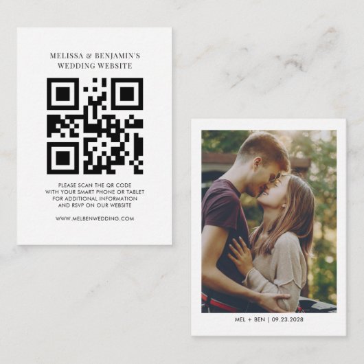 QR-Code-Foto Hochzeitswebsite-UAWG-Abschlusskarte Begleitkarte (Vorne/Hinten)