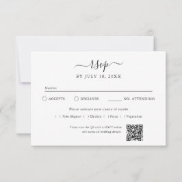 QR-Code-Foto in Weiß RSVP Karte