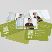 QR-Code-Foto-Kontakt Olivgrün Modern  Visitenkarte