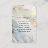 QR-Code, Foto, Marmor, Blue-Gold, Salon Visitenkarte (Rückseite)