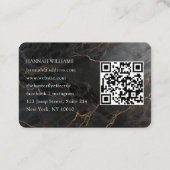 QR-Code, Foto, Marmor, Schwarz-Gold, Salon Visitenkarte (Rückseite)