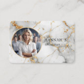 QR-Code, Foto, Marmor, Weißgold, Salon Visitenkarte (Vorderseite)