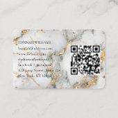 QR-Code, Foto, Marmor, Weißgold, Salon Visitenkarte (Rückseite)