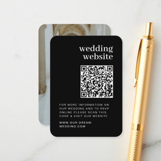 QR Code Foto Minimalistisch UAWG Wedding Website Begleitkarte (Vorderseite/Rückseite Beispiel)