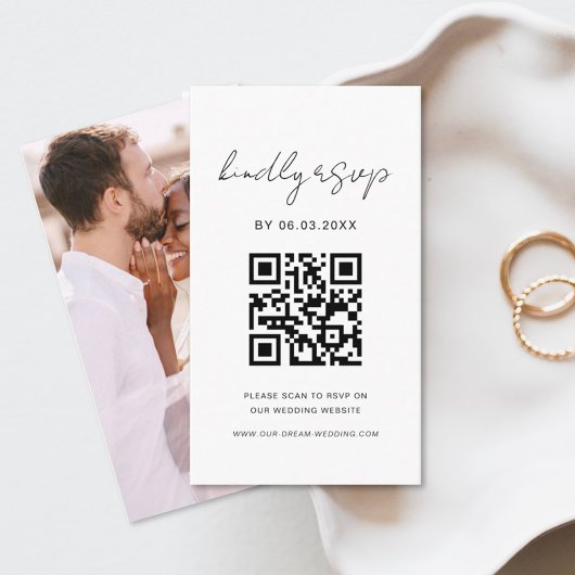 QR Code Foto Minimalistisch UAWG Wedding Website Begleitkarte