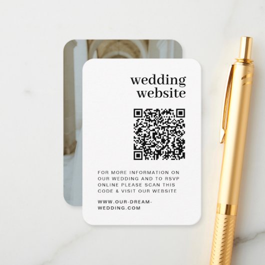 QR Code Foto Minimalistisch UAWG Wedding Website Begleitkarte (Vorderseite/Rückseite Beispiel)