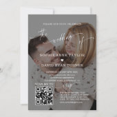 QR Code Foto Moderne Kalligrafie Hochzeit Einladung (Vorderseite)