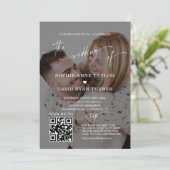 QR Code Foto Moderne Kalligrafie Hochzeit Einladung (Stehend Vorderseite)