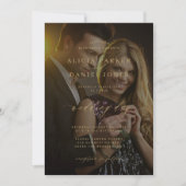 QR CODE Foto Overlay Goldkalligrafie Hochzeit Einladung (Vorderseite)