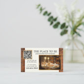 QR Code Foto Restaurant Business Card Visitenkarte (Stehend Vorderseite)