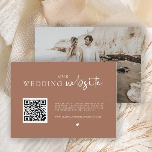 QR Code Foto Rustikale Hochzeitdetails Einschließe Begleitkarte