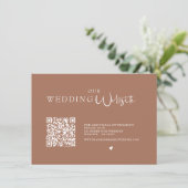 QR Code Foto Rustikale Hochzeitdetails Einschließe Begleitkarte (Stehend Vorderseite)
