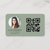 QR-Code-Foto Sagegrün Visitenkarte (Vorderseite)