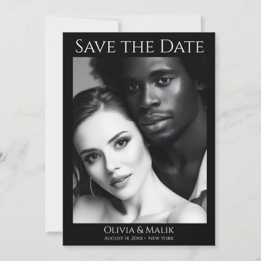 QR-Code Foto Save the Date (Vorderseite)
