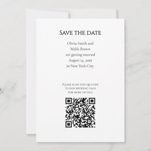 QR-Code Foto Save the Date (Rückseite)