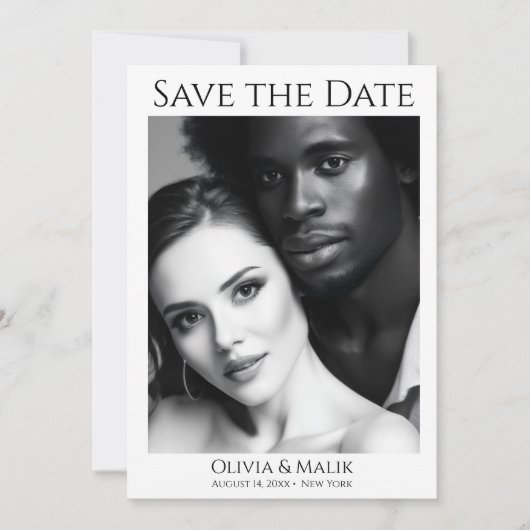 QR-Code Foto Save the Date (Vorderseite)