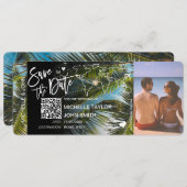 QR Code Foto Save the Date Boarding Pass Einladung (Vorne/Hinten)