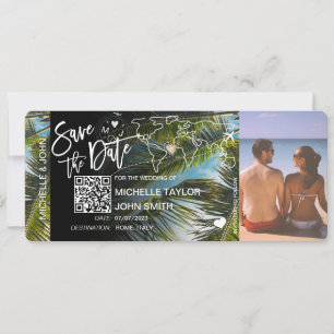 QR Code Foto Save the Date Boarding Pass Einladung