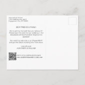 QR Code Foto Script Hinweis Save the Date Ankündigungspostkarte (Rückseite)