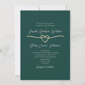 QR-Code-Foto Smaragdgrüne Hochzeit Einladung (Vorderseite)