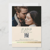 QR-Code-Foto Smaragdgrüne Hochzeit Einladung (Rückseite)