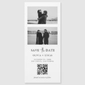 QR Code Foto Strip Magnetic Wedding Save the Date Magnetkarte (Vorderseite)