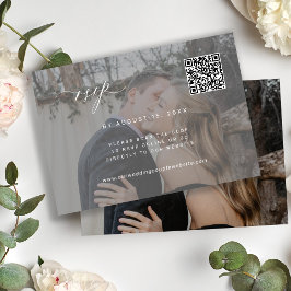 QR-Code Foto UAWG elegante Hochzeitskarte RSVP Karte