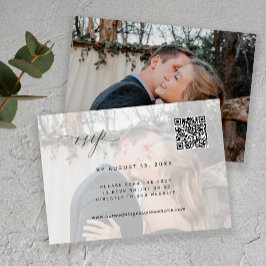 QR-Code Foto UAWG elegante Hochzeitskarte RSVP Karte