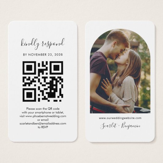 QR Code Foto UAWG Wedding Website Enclosure Card (Vorne & Hinten)