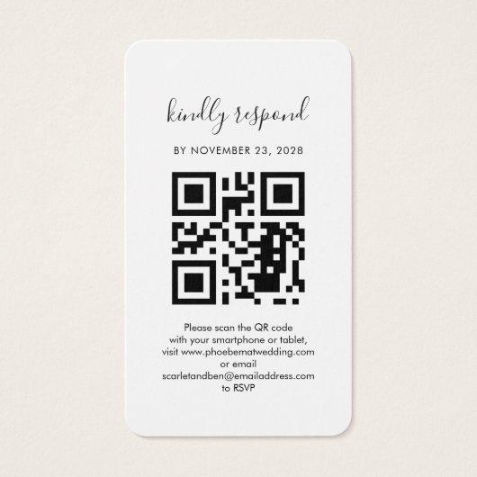 QR Code Foto UAWG Wedding Website Enclosure Card (Vorderseite)