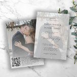 QR CODE Foto überlagern Moderne Hochzeit Einladung<br><div class="desc">Elegantes,  schlichtes,  minimales Overlay in einer Hochzeitseinladung mit einem stilvollen,  schicken,  trendigen Kalligrafieschrift und Ihrem automatisch generierten QR CODE zum UAWG online.             Einfach mit Ihren Daten,  Fotos und dem Scancode personalisieren! Die Einladung eignet sich für formelle,  moderne Hochzeiten.</div>