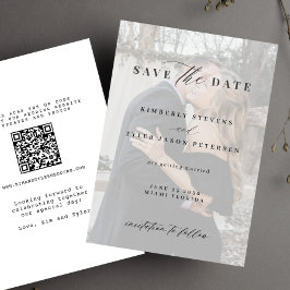 QR CODE Foto überlagert moderne Hochzeit Save The Date