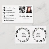 QR-Code Foto- und Sozialmediensymbole Visitenkarte (Vorne/Hinten)