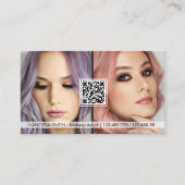 QR Code Foto Visitenkarten für Makeup-Künstler Visitenkarte (Vorderseite)
