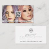 QR Code Foto Visitenkarten für Makeup-Künstler Visitenkarte (Vorne/Hinten)