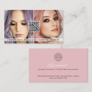 QR Code Foto Visitenkarten für Makeup-Künstler Visitenkarte