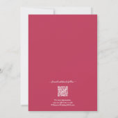QR Code Foto Wedding Magenta Save The Date (Rückseite)