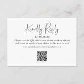 QR Code Foto Wedding RSVP Card Begleitkarte (Vorderseite)