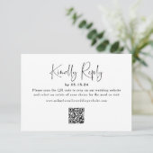 QR Code Foto Wedding RSVP Card Begleitkarte (Stehend Vorderseite)
