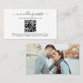QR Code Foto Wedding RSVP Online Visitenkarte (Vorne/Hinten)